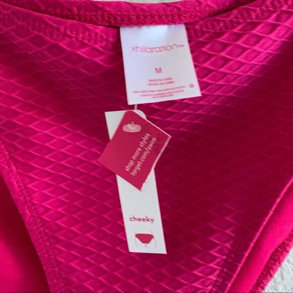 NWT Xhilaration High Cut Pink Mermaid Scale Bottom Medium - Picture 3 of 6